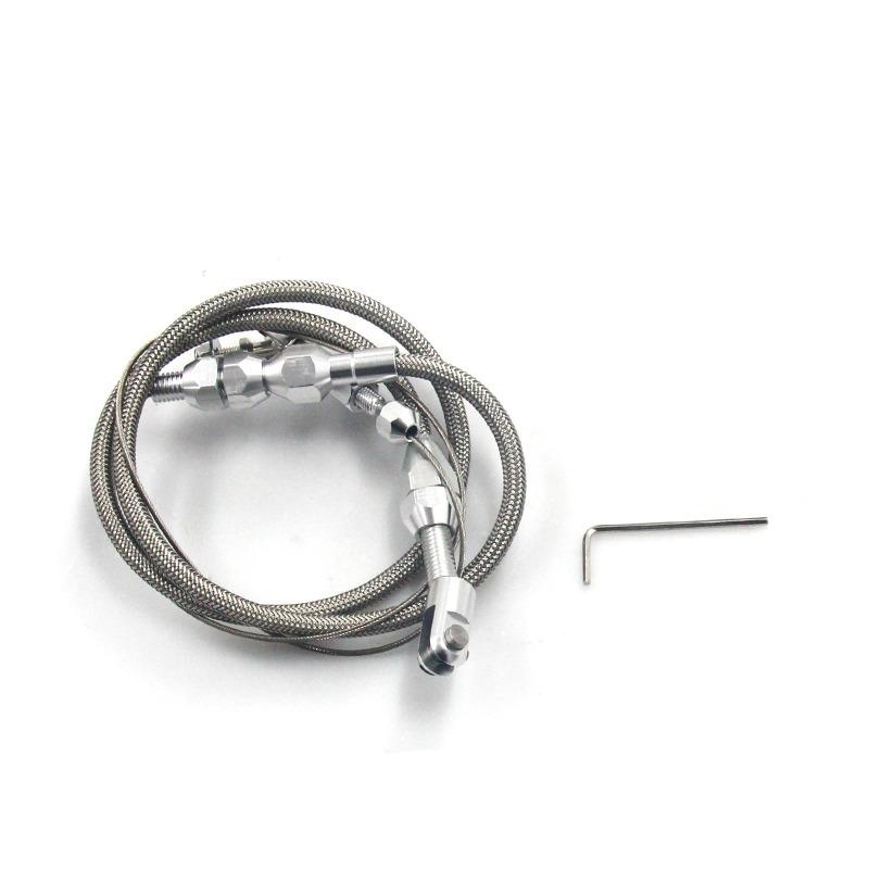 Universal 24" 36” Stainless Steel Braided Throttle Body Cable Fuel Line Kit Air Intake System Engine Throttle Body Accessories