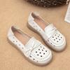 Summer Women Loafers Genuine Leather Comfort Flat Mother Shoes Female Footwear Slip-On Women's Flats Comfortable Handmade Shoes