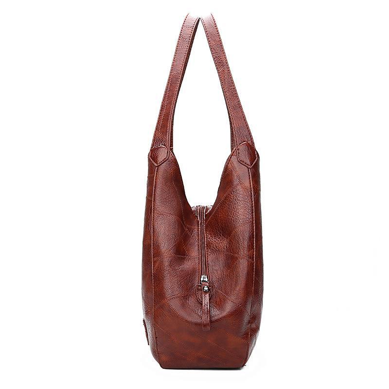 Women's Bags European And American Soft Leather Shoulder Bags Ladies All Match Shoulder Bags Simple Portable Tote Bags