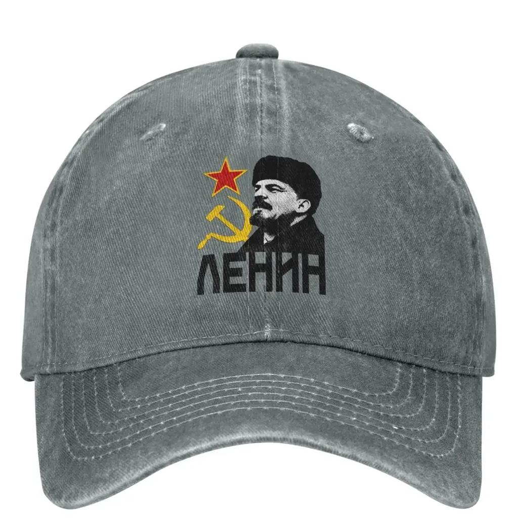 Cccp Russia Lenin Denim Baseball Cap Hunting Camping Hip Hop Hats Summer Women Men Classic Designer Baseball Caps