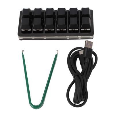Игровая клавиатура с 12 клавишами, проводная, USB Type-C, программируемая, RGB, многофункциональная, маленькая, механическая, с красными переключателями, игровая