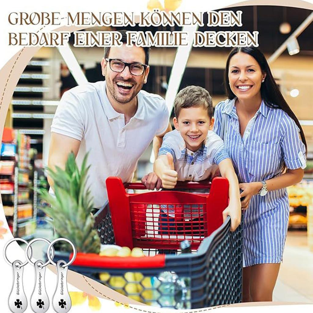 Многофункциональная тележка для покупок Чип Брелок 3 шт. Прочный держатель для ключей от тележки из нержавеющей стали с подвеской-шармом