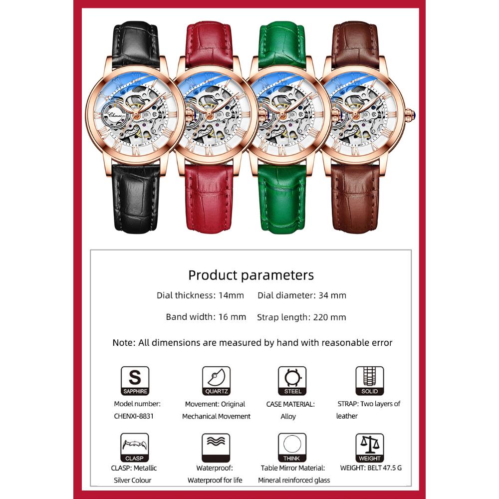 Chenxi Женские автоматические механические часы Топ Бренд Роскошные из нержавеющей стали Водонепроницаемые наручные часы