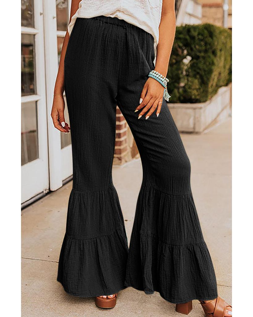 Azura Exchange Фактурные брюки-клеш с оборками