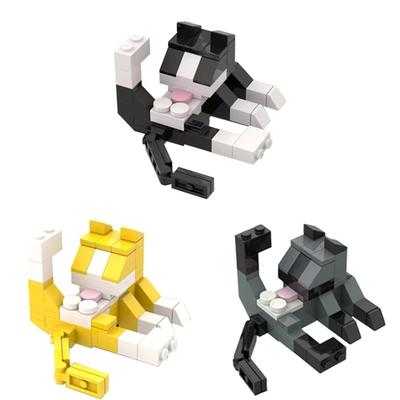 Мини MOC Городские Кирпичики Фигурки Кошек Сделай Сам Серия Животные Строительные Блоки Детские Развивающие Игрушки Детский Подарок на День Рождения
