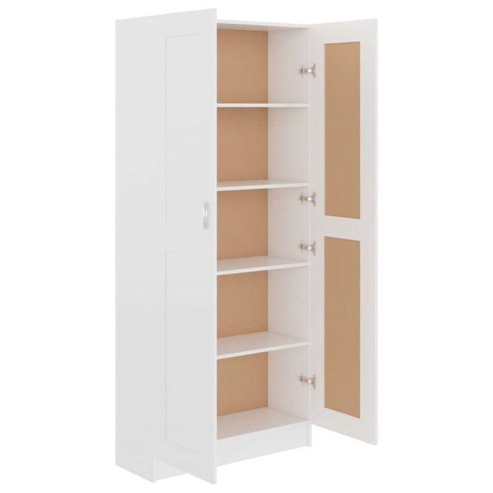 VidaXL Bibliothèque, Meuble de Rangement avec Compartiment, Armoire à Livres Salon Salle de Séjour Intérieur, Blanc Bois 802732