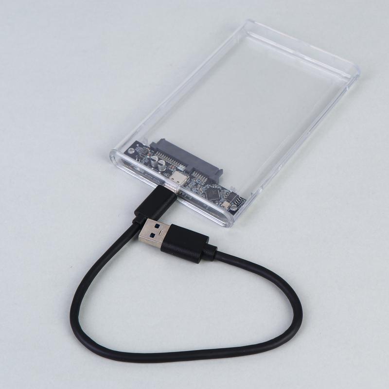 Внешний корпус для 2,5-дюймовых накопителей USB Type C, SATA на USB 5 Гбит/с, прозрачный корпус для HDD/SSD, поддержка для ПК и ноутбуков
