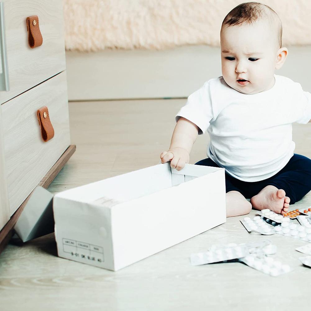 12pcs Genuine Leather Drawer Pulls Sturdy Heavy Duty Leather Handles