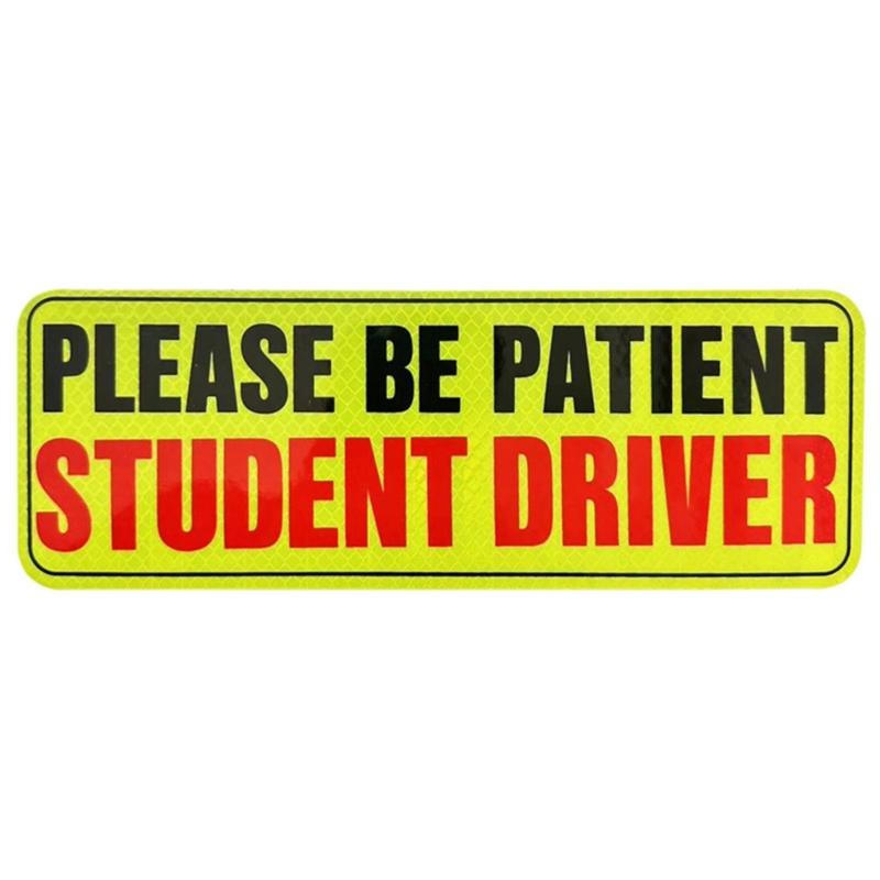 Driver Magnet Driver Bumper Magnetic Reflective Sticker for Car Please Be Patient Student Driver Magnet Reusable Signs