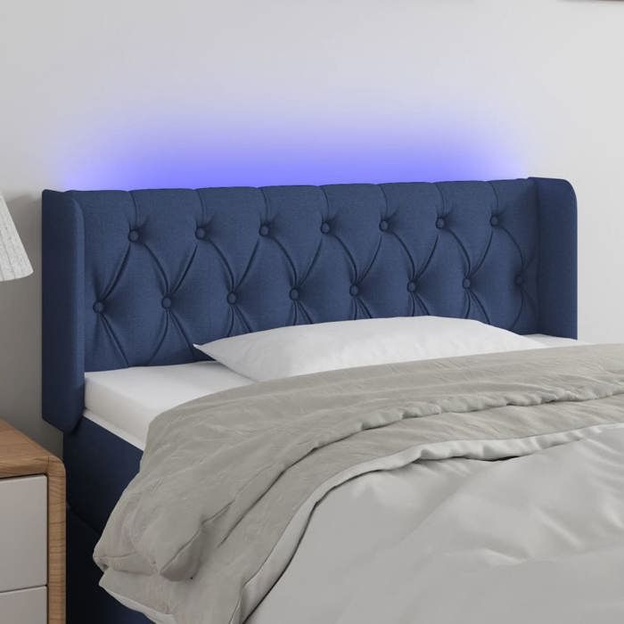 VidaXL LED Headboard Bedroom Furniture Single Bed Accessory Headboard Bed Frame Interior Blue 3123568