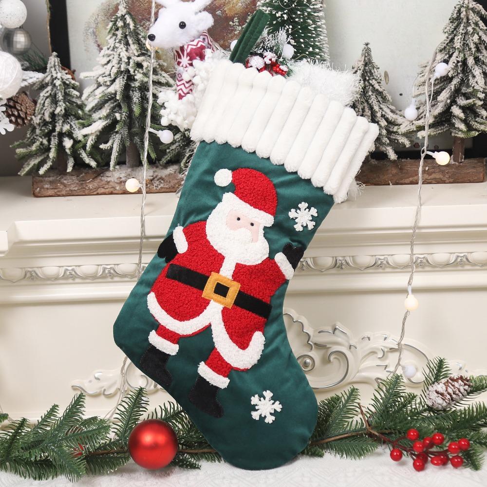Hanging Santa Socks Personalized Candy Holder Embroidery Christmas Stocking  Fireplace
