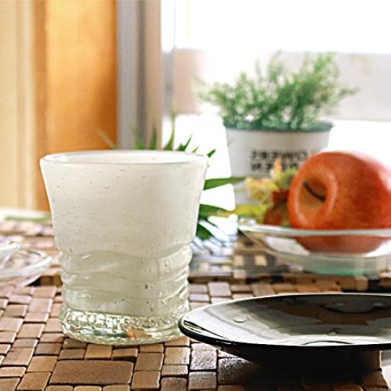 Kubagasaya Ryukyu Glass Ryukyu Glass Rocks Glass with Fluorite Okinawa Souvenir Fluorescent White Wave Glass Phosphorescent Glowing