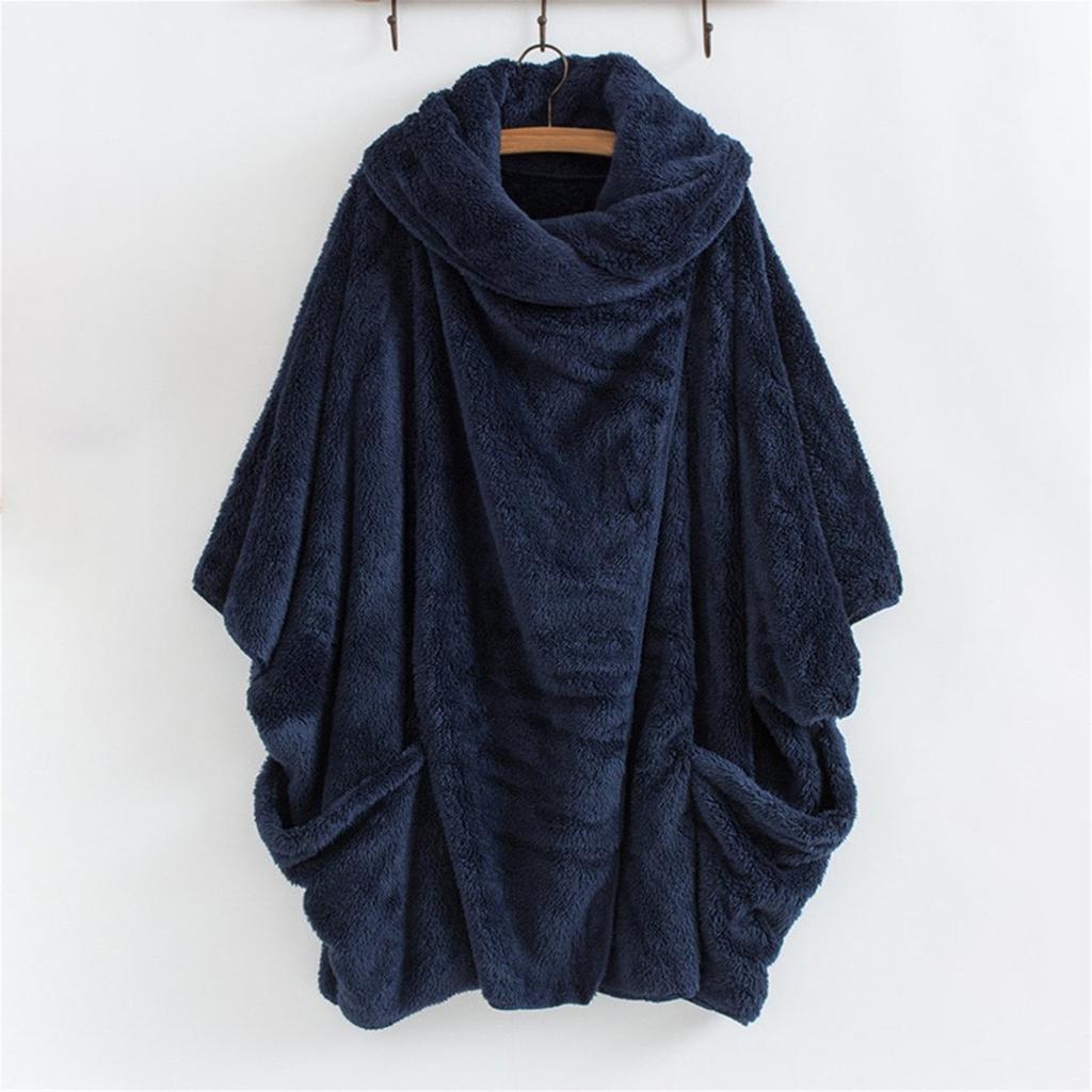 Women Suede Hooded Long Sleeve Solid Color Suede Loose Hooded