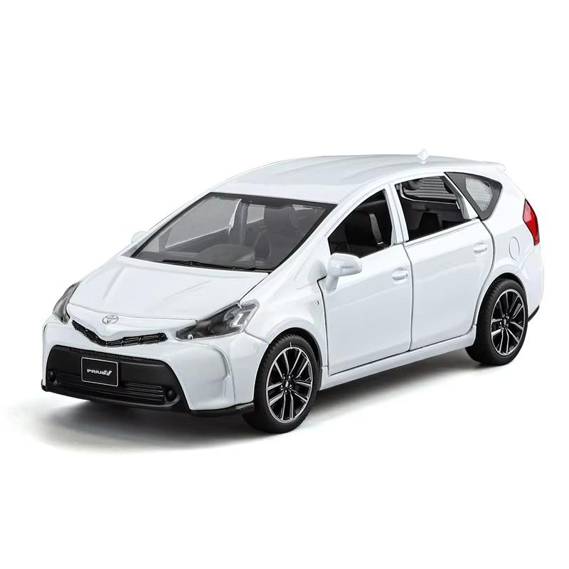 1/32 TOYOTA PRIUS Модель автомобиля из сплава Литой металлический транспорт Модель автомобиля Звуковая и световая симуляция Коллекция Детская игрушка Подарок