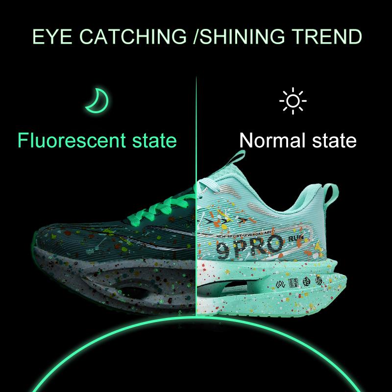 Мужские кроссовки с амортизацией Cool Glow in the Dark, на шнуровке, легкие, противоскользящие, для бега. Женские осенние спортивные кроссовки