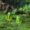 Kawaii Handmade Resin Frogs Green Cartoon Frog Animal Figurines Aquarium/Flowerpot Decoration Home Decorations