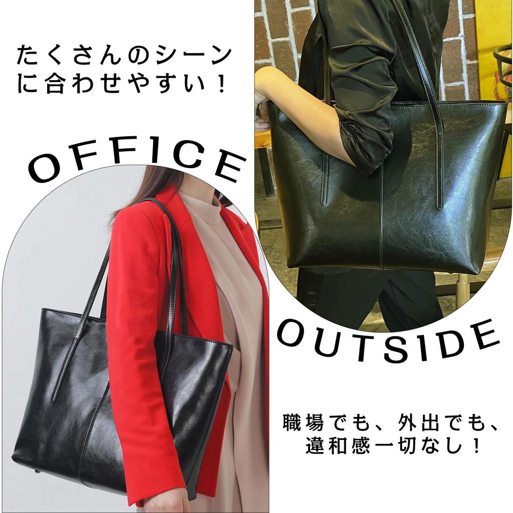 Tote Bag for Genuine Leather Tote Leather Business Shoulder Simple Large For Going To Easy To Going Suitable for Many Occasions [Kyoei-Tech] Women,