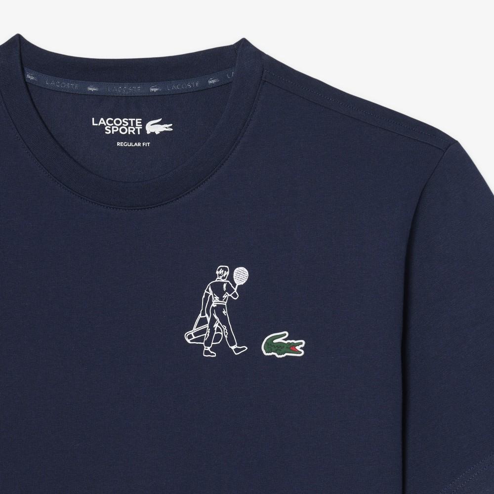 Lacoste Мужская футболка с графическим принтом в стиле теннисного наследия, с коротким рукавом TH0147-56G166