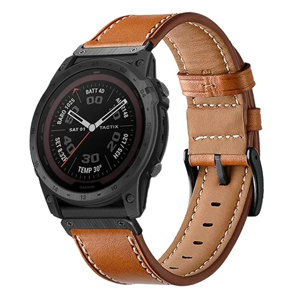Для Garmin Instinct 2X Solar QuickFit Кожаный ремешок для часов 26 22 мм Для Garmin Fenix 6X 6 Pro 5X 5 Plus 7X 7 Браслет