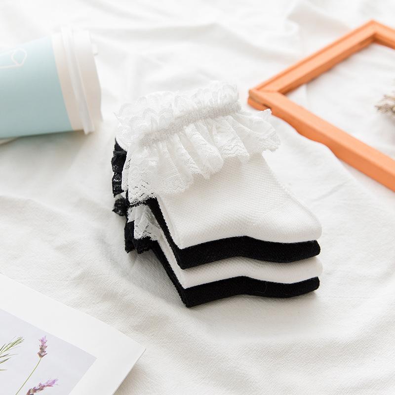 1 пара носков средней длины женские японское кружево кружево Лолита белые носки принцессы Лолиты