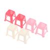 2Pcs 1:12 Dollhouse Miniature Small Chair Plastic Stool Furniture Model Decor Toy Doll House Accessories