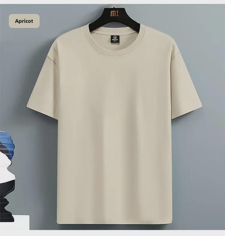 2024 Мужская молодежная футболка свободного кроя из хлопка с коротким рукавом