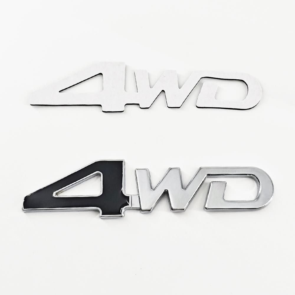 3D Metal 4WD Logo Letters Grill Emblem Badge Fender Car Trunk Sticker Decal For Honda Suzuki CRV Accord Civic Toyota Accessories air256