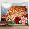 Фэнтезийный гобелен с животными, лесной тигр, украшение для дома, настенный подвесной богемный гобелен для гостиной, спальни, эстетика, украшение комнаты