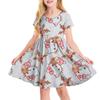 3D-печатное платье Sanrio Hello Kitty Модный мультяшный узор Милое платье с коротким рукавом Косплей Молодежное