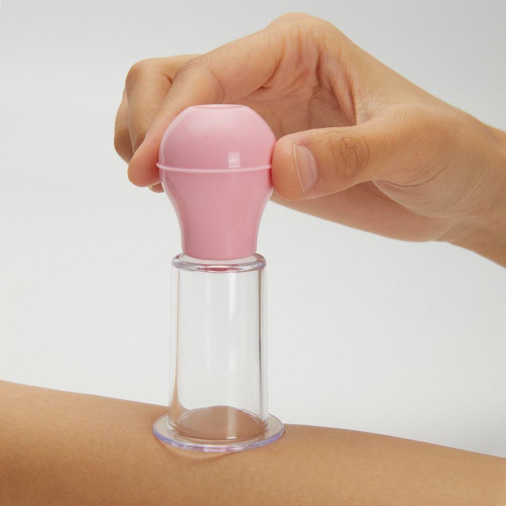 Pink/Blue Facial Massage Cup PVC Skin Scraping Cup 3 Sizes Vacuum Cup Home Beauty