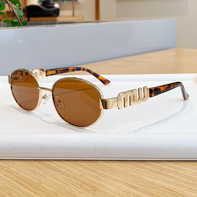 Vintage Retro Elliptical Metal Sunglasses With Uv400 Protection For Street Fashion And Outdoor Activities