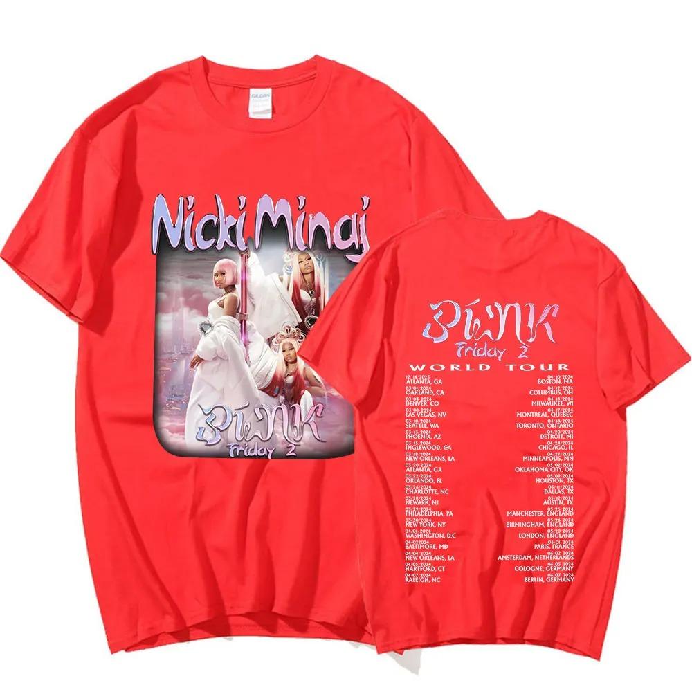 Nicki Minaj Pink Friday 2 World Tour футболка унисекс женская мода хип-хоп с короткими рукавами большие футболки 100% хлопок уютные футболки