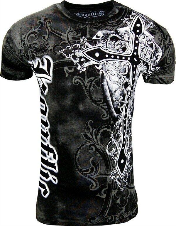 Футболка унисекс Konflic Giant Cross Biker Mma Ufc Roar Me с графикой S