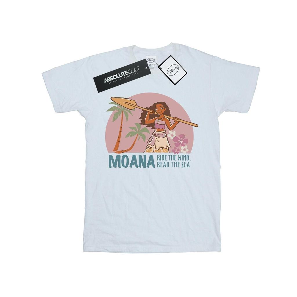 Disney Womens/Ladies Moana Read The Sea Cotton Boyfriend T-Shirt