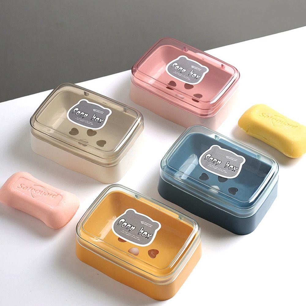 Bathroom Accessories Double Layer With Cover Shampoo Boxes Soap Holder Travel Soap Box Soap Dish