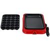 Iris Ohyama Takoyaki Maker Detachable 2WAY (Takoyaki Plate 24 Holes Flat Plate) Red PHP-24W-R