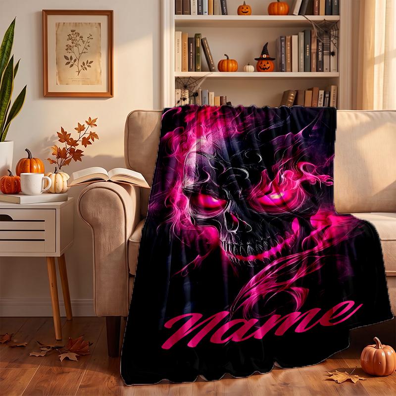 Dark Gothic Custom Flannel Blankets Soft Warm Cozy Throws for Home Decor Holiday Gifts