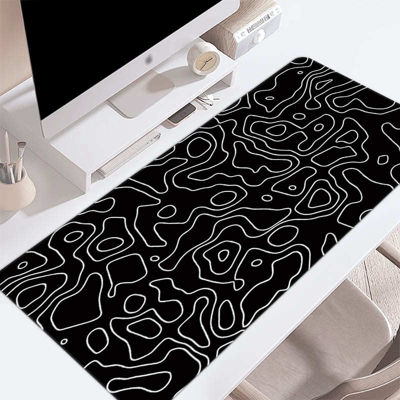 1 шт. игровой коврик для мыши, большой коврик для клавиатуры, топографический коврик для мыши, черный и белый коврик для мыши для клавиатуры