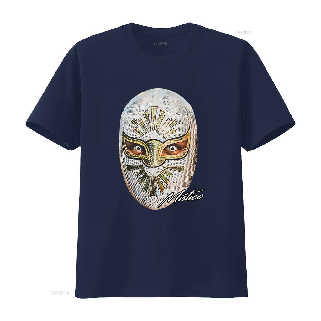 El Mistico Head Vintage Retro Y2k T Shirt Fan Sin Cara Vintage Washed Stylish Streetwear Casual Stretched Versatile Breathable