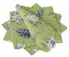 "S4Sassy Green Flower & Leaves Watercolor Cotton Napkin Printed Everyday Basic Washable Table Linen 18 X 18""(Pack of