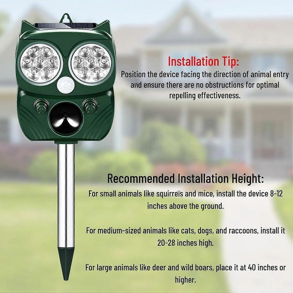2025 Newest Solar Ultrasonic Cat Repellent Outdoor Cat Repellent Waterproof