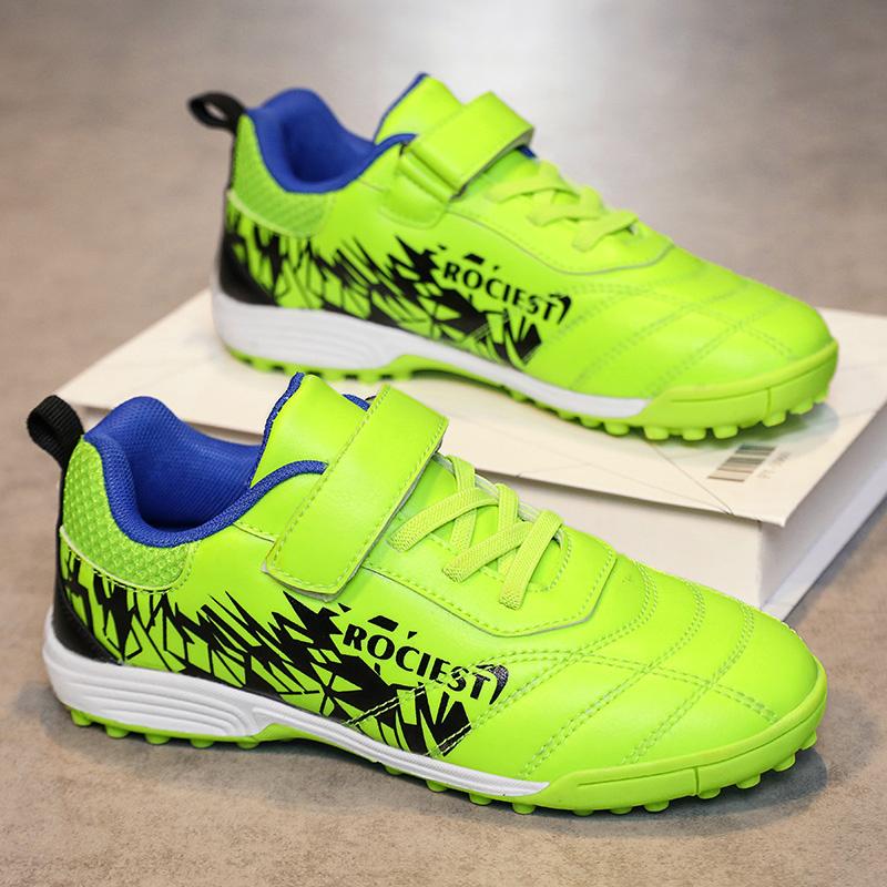 Детские футбольные бутсы 31-40 лет, молодежные футбольные бутсы с короткими шипами на липучке, тренировочные детские футбольные бутсы для мальчиков