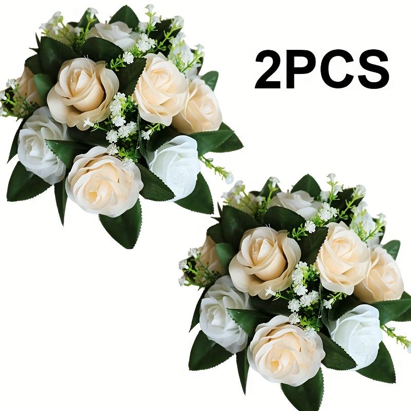 2Pcs Artificial Flower Wreath, New Year Decoration, Wedding Scene Props, Floral Arrangement Ornament, Table Party Home Decor, Fake Flowers, Hotel