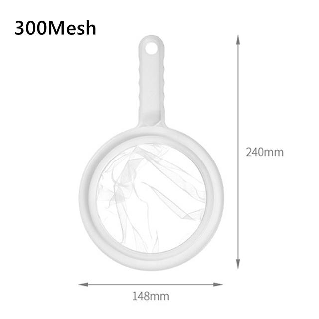 100/200/400 сеток, кухонный фильтр для молока, ультратонкий сетчатый фильтр, нейлоновая сетчатая ложка-фильтр для соевого молока, кофе, йогурта, ситечки