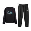 Li Ning Модный Универсальный Классический Свитшот с Круглым Вырезом Удобные Длинные Брюки Повседневный Спортивный Костюм AWDVH37-5+AKLVC89-1
