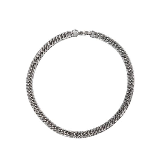 Мужской браслет с толстой полой цепочкой и карабином, однотонная полированная нержавеющая сталь, витая цепочка в стиле панк для уличных клубных вечеринок