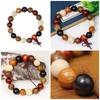Fashionable Beaded Wrist Chain Elastic Prayer Beads Handchain Sandalwood Bangle Stylish Wristband for Mindfulness