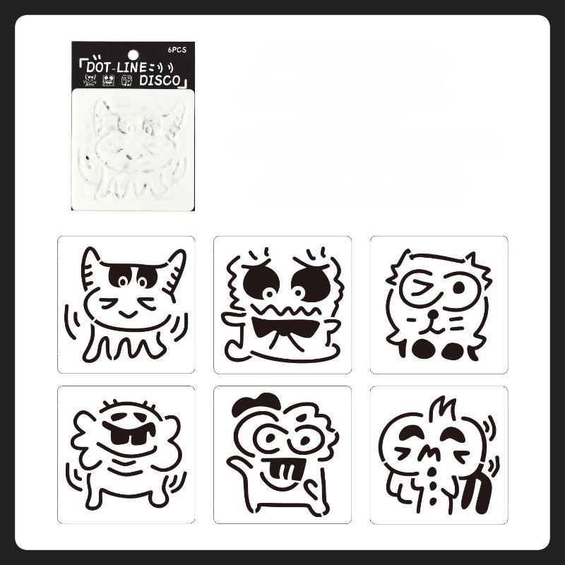 6 шт./набор цветочных трафаретов-бабочек для настенного скрапбукинга, небольшой креативный дизайн, декор своими руками, трафареты для живописи и декора