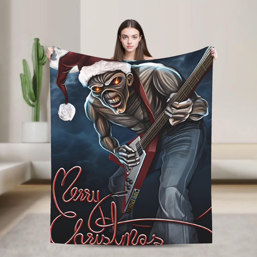 Merry Christmas Blanket I-Iron M-Maidens Tour 2025 Super Soft Plush Throw Blanket For Outdoor Flannel Bedspread Bed Cover
