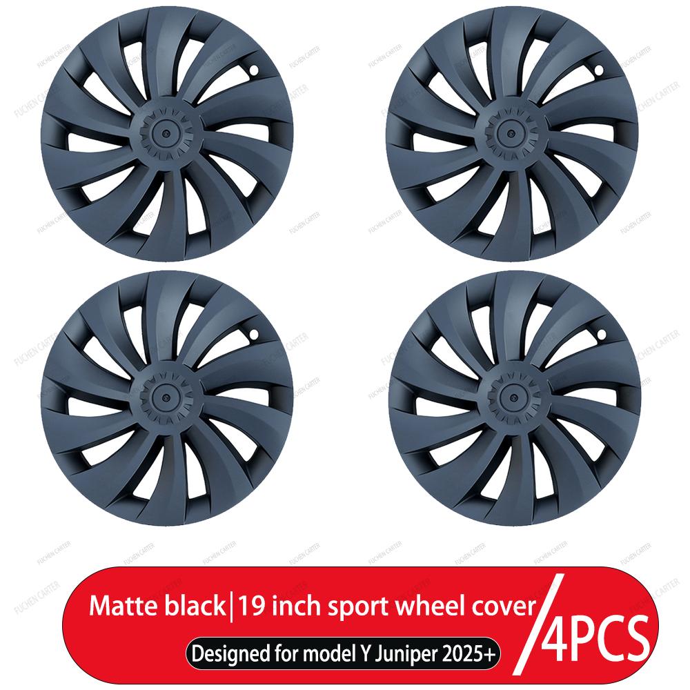 For Tesla Model Y Juniper 2025+ 4PCS Hub Cap19 Inch Car Replacement Wheel Cap Performance Automobile Hubcap Cover Accessories